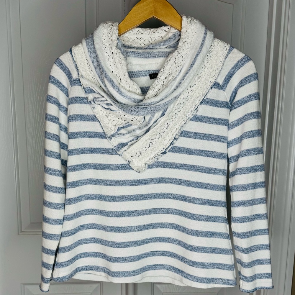 Striped Cowl Neck Sweater